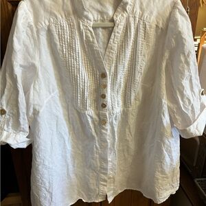 Tweeds White Button-Down Blouse